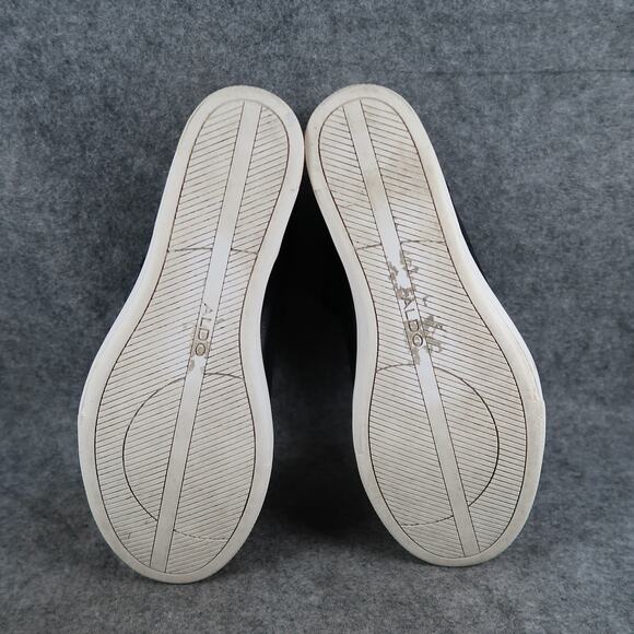 Aldo Shoes Womens 10 Fashion Wedge Sneakers Hidden Heel Zip Black Lace Up Style - Picture 12 of 15